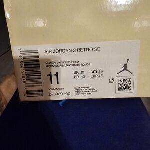 Jordan Air 3 Retro SE in Muslin and Red